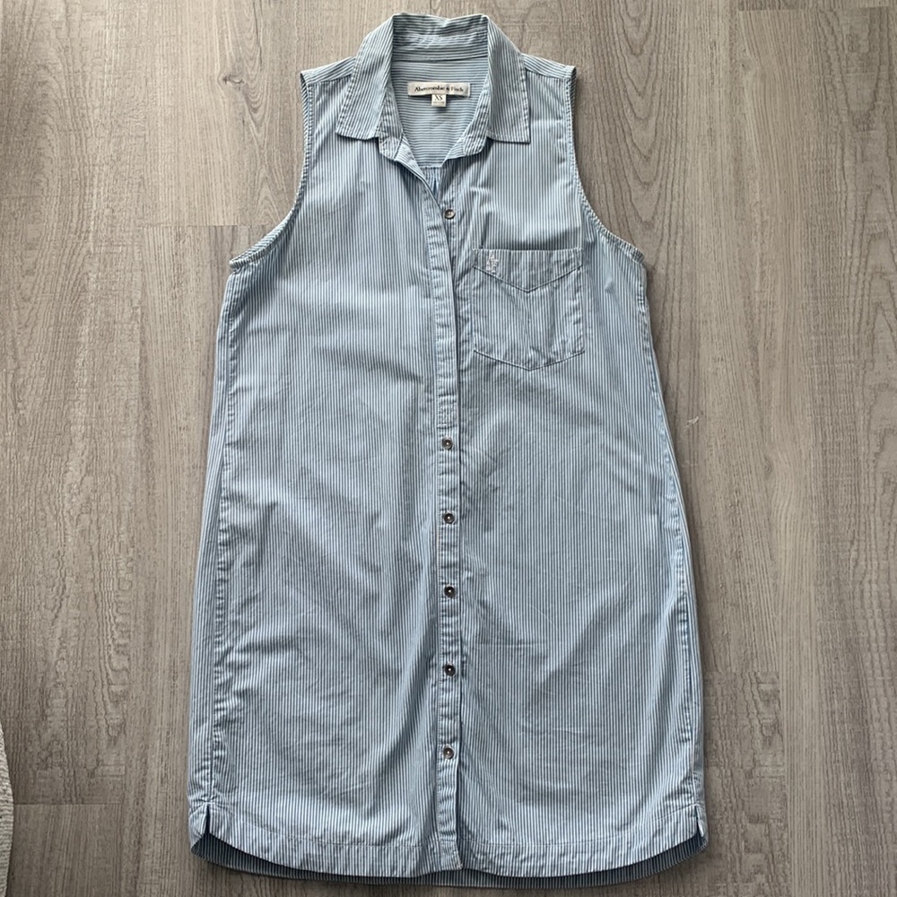 Abercrombie blue and white stripe dress